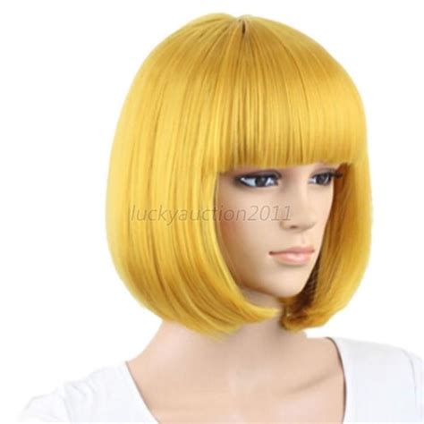 Vogue Womens Sexy Full Bangs Short Straight Wig Bobo Cosplay Party
