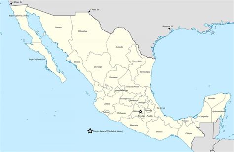 United States And Mexico Map Printable