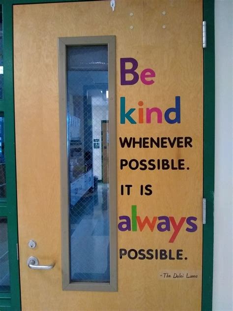 Door Kindness Quote Middle School Library Displays School Library