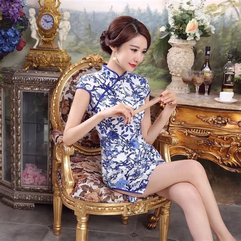Short Length Acrylic Fabric Cheongsam Qipao Chinese Dress Lgd6 01 แฟชั่นผู้หญิง เวียดนาม คนดัง