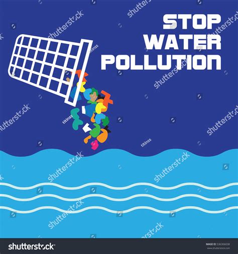 Water Pollution Poster เวกเตอร์สต็อก ปลอดค่าลิขสิทธิ์ 536306038