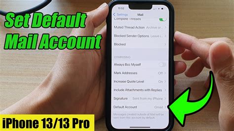 Iphone 1313 Pro How To Set Default Mail Account Youtube