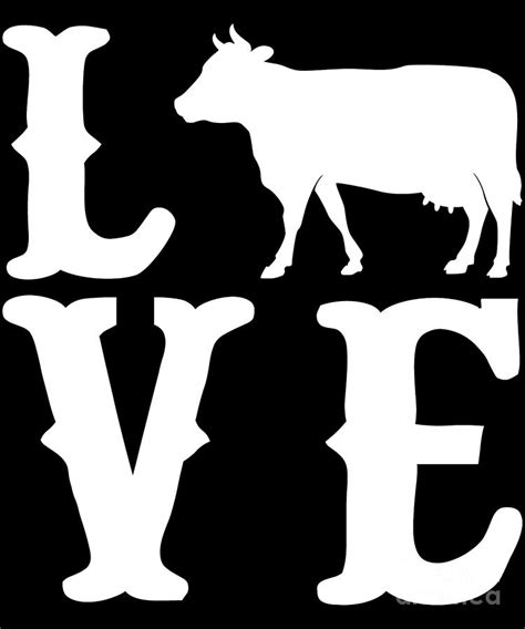 Funny Cow Farmer Love Cows Digital Art By Eq Designs