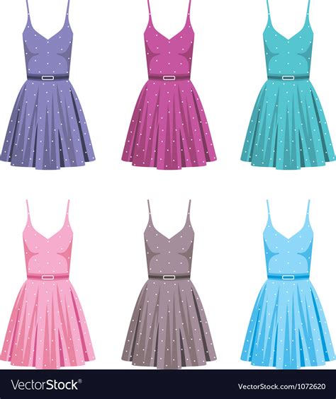 Set Of Dresses Royalty Free Vector Image Vectorstock