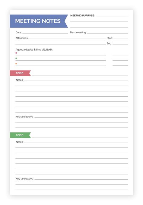 Meeting Notes Planning Pad, 6 | Meeting planning, Meeting notes, Meeting notes template
