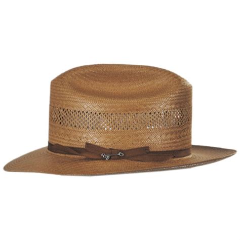 Stetson Open Road Vented Shantung Straw Western Hat Cognac Cowboy