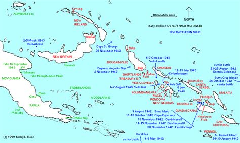 Theater Of The Battle Solomon Islands And Surrounding Area Wwii