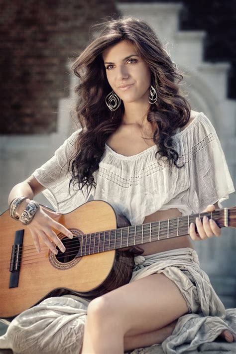 Beautiful Girl With Guitar Stock Photo Image Of Hair 25927924