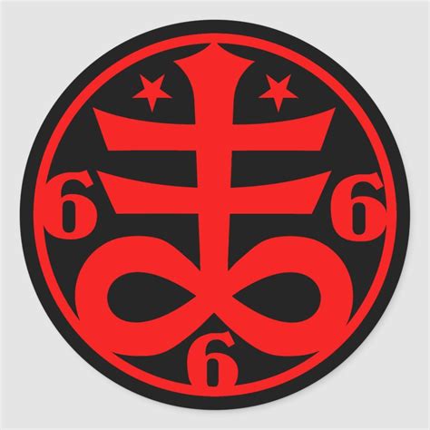 Occult Goth Satanic Cross Symbol Classic Round Sticker Zazzle