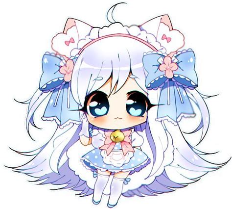 White And Blue Girl Anime Cute Anime Chibi Chibi Drawings Chibi