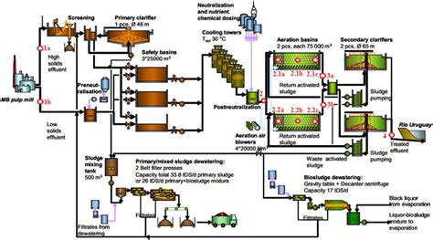 Process Flow Diagram Of The Pulp Mill Wwtp The Location Of The