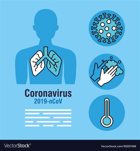 Covid 19 Infographic With Silhouette Body And Vector Image