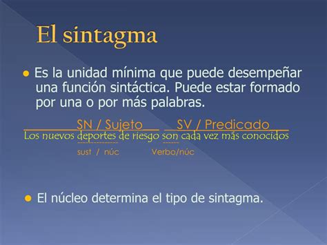 Ppt El Sintagma Powerpoint Presentation Free Download Id2817754
