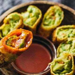 You can serve the rolls with any sauce that you like, or you can make the copycat sauce listed in the recipe. Avocado Egg Rolls With Sweet Chili Sauce - Savory Tooth