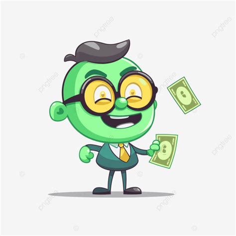 Animated Money Sticker Clipart Green Businessman Funny Money Character