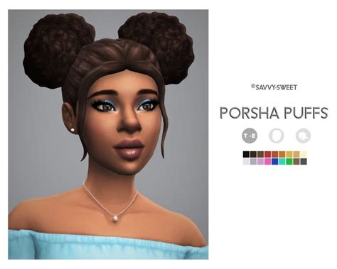 Savvysweet Sims 4 Mm Maxis Match Afro Puffs Hair Hairstyle