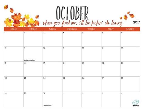 2021 Printable Calendars For Moms Imom October Calendar October