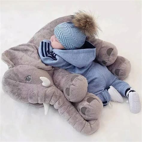 Baby Elephant Plush Stuffed Toy Soft Childrens Elephant Pillow Baby