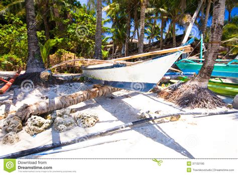 Boat At The Beauty Beach With Turquoise Water Stock Photo Image Of