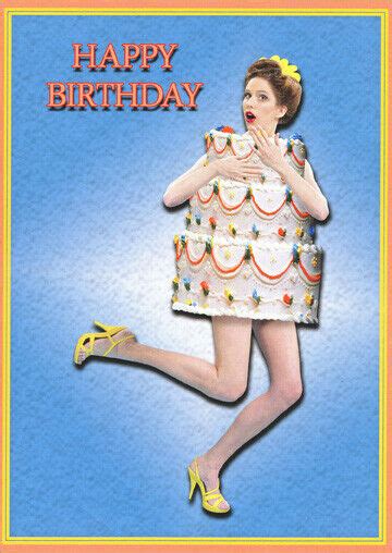 Send an instant ecard to your friends and family with 123cards.com. Woman Wearing Cake Costume Funny Birthday Card by Oatmeal Studios | eBay
