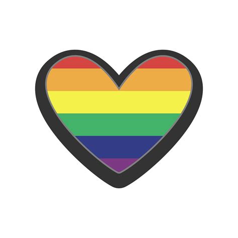 Rainbow Flag In Heart Shape Pride Lgbtq Love Lesbian Gay Bisexual Transgender Queer Symbol