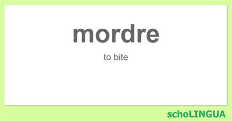mordre  Conjugation of the verb “mordre”  schoLINGUA