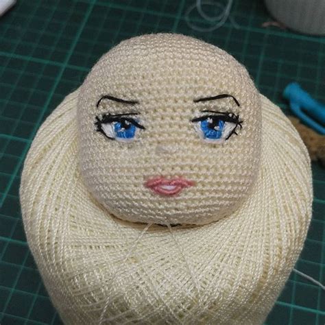face embroidery wip amigurumidoll amigurumi crochet handmade doll eyes doll face amigurumi
