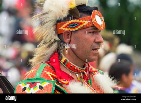 Pow Wow Native Dancer In Traditional Costume At The Six Nations Of The Grand River Champion Of