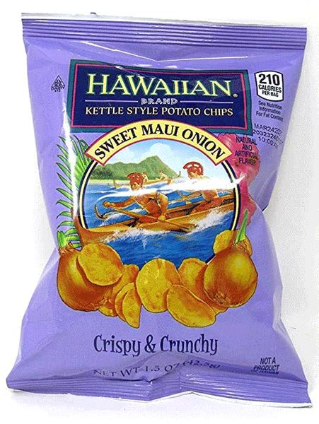 Hawaiian Brand Kettle Chips Sweet Maui Onion For Snacking Pleasure