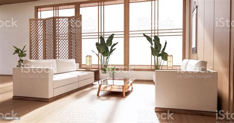 The Wooden Interior Designzen Modern Living Room Japanese Style3d