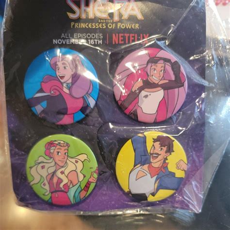 She Ra And The Princesses Of Power Netflix Button Pin Set Of 4 2018