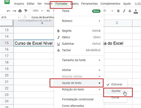 Quebra De Texto No Google Planilhas Ninja Do Excel