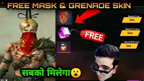 Free Mask And Grenade Skin For All Players How To Get Full Details