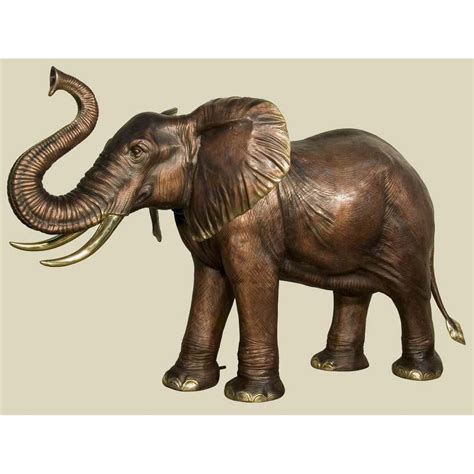 Bronze Elephant Trunk Up Statue Randolph Rose Collection