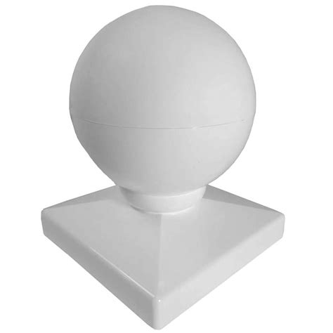 Shop a variety of fence posts and caps. 4\" Vinyl Post Cap BALL/DOME Style Post Caps - Vinyl Fence ...