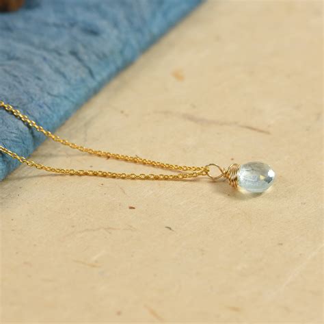 14k Gold Fill Aquamarine Necklace