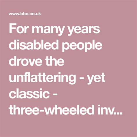 Gone For A Decade The Invalid Carriage Disabled People Third Wheel