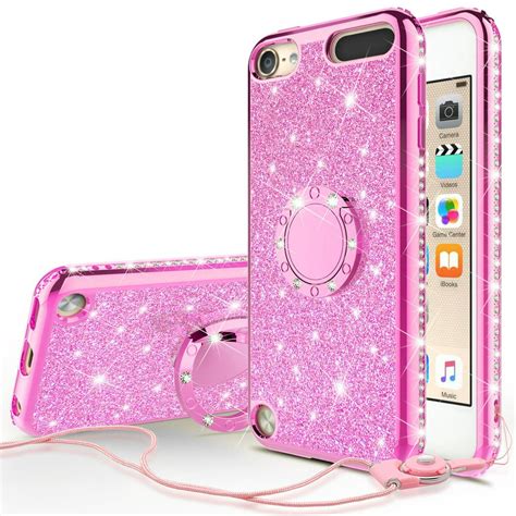 Ipod Touch 7 Case Ipod 765 Case Glitter Ring Stand Bling Sparkle