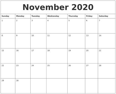 Monday Thru Friday Calendar 2020 Template