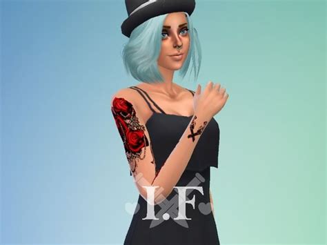 Ivaras Female Arm Tattoo Rose Rose Tattoos Sims 4 Body Mods Arm
