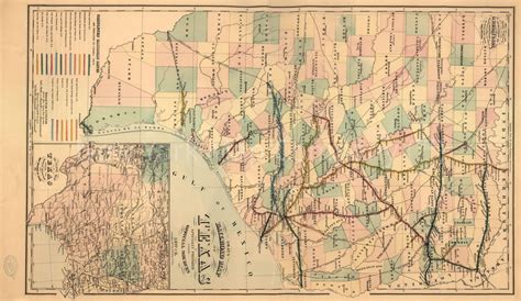 1877 Map Grays Railroad Map Of Texas Railroadstexasunited States