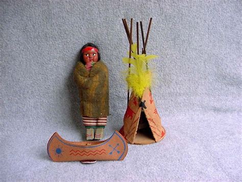 native american skookum doll teepee canoe cherokee nation indian qualla reservation north