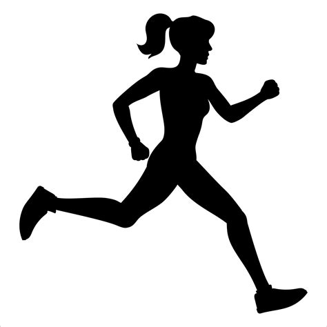 Girl Running Silhouette Vector Art Icons And Graphics For Free Download