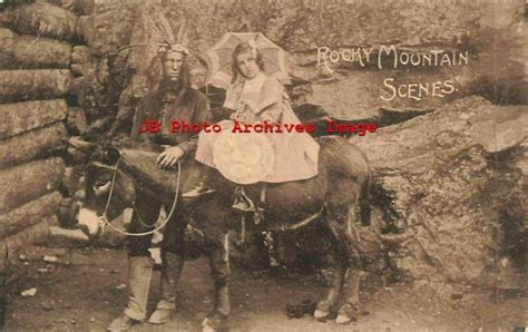 Western Scene Rocky Mountain Scenes Native American Indian Poses With