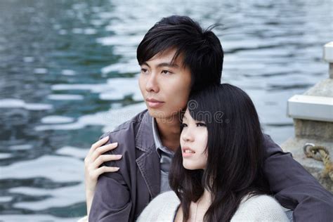 Young Chinese Couple In Love On Romantic Date Stock Photo Image Of