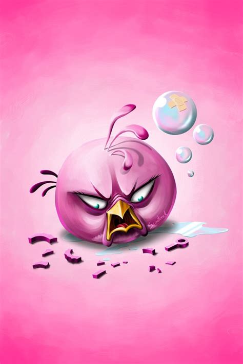 Angry Birds Pink Bird After Battle Iphone Background By Scooterek From