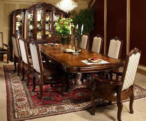 Michael Amini Victoria Palace Rectangular Table Dining Set Espresso By