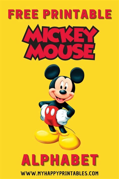 Free Printable Mickey Mouse Alphabet My Happy Printables