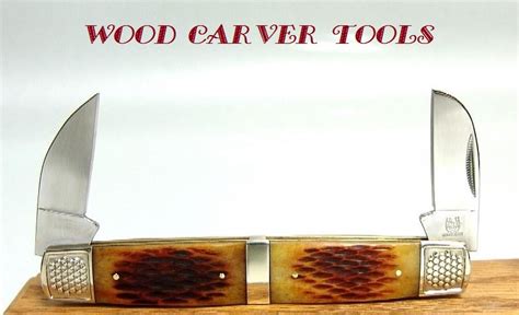 Wood Carver Tools Rare 2bl Wharncliffe Wood Carving Pocket Knife In Case