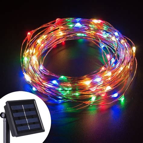 Led String Lights 10m 100 Leds Solar Powered Copper Wire Fairy Lights